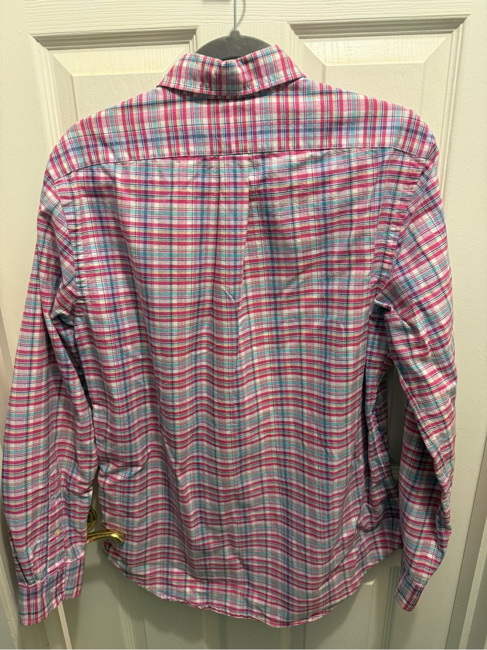 Ralph Lauren Men’s Pink and Blue Plaid Button-Down Shirt - Picture 4 of 4